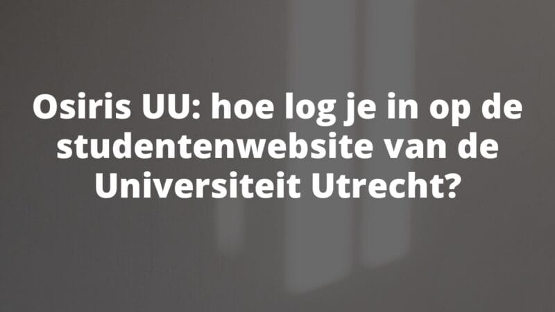 Osiris UU: hoe log je in?